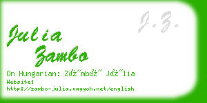 julia zambo business card